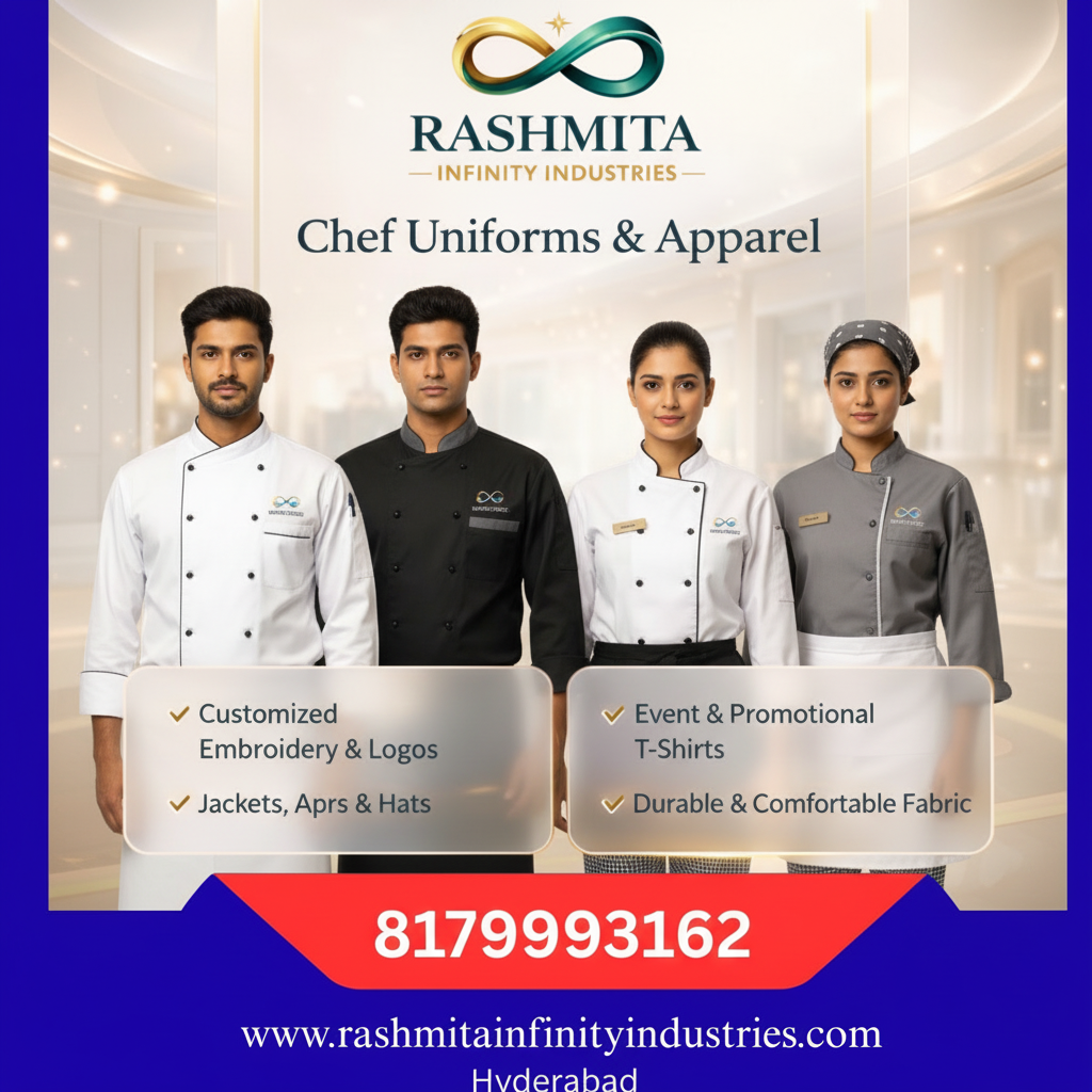 Premium Hotel Uniforms Hyderabad | Luxury Hospitality Apparel | Rashmita Infinity Industries
